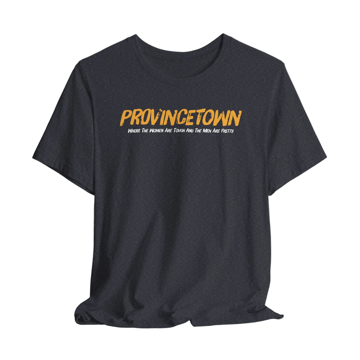 Provincetown Retro Tee — Vintage Yellow Script